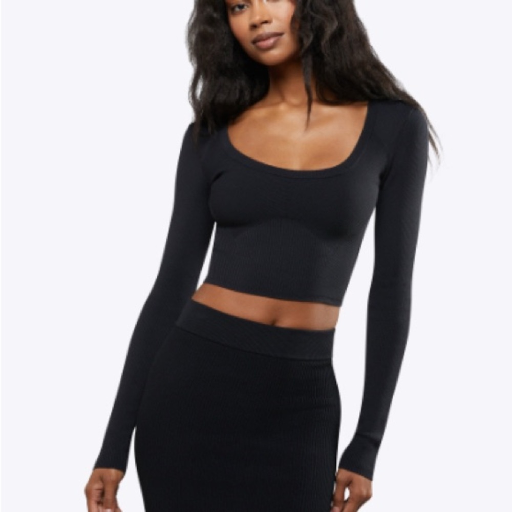 Cuts Clothing Black Long Sleeve Fitted Bodysuit